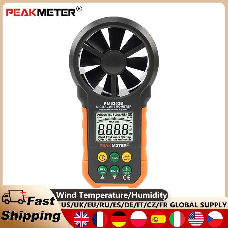 Anemometer Digital Wind Speed - Anemômetro Digital PEAKMETER PM6252B Medidor de