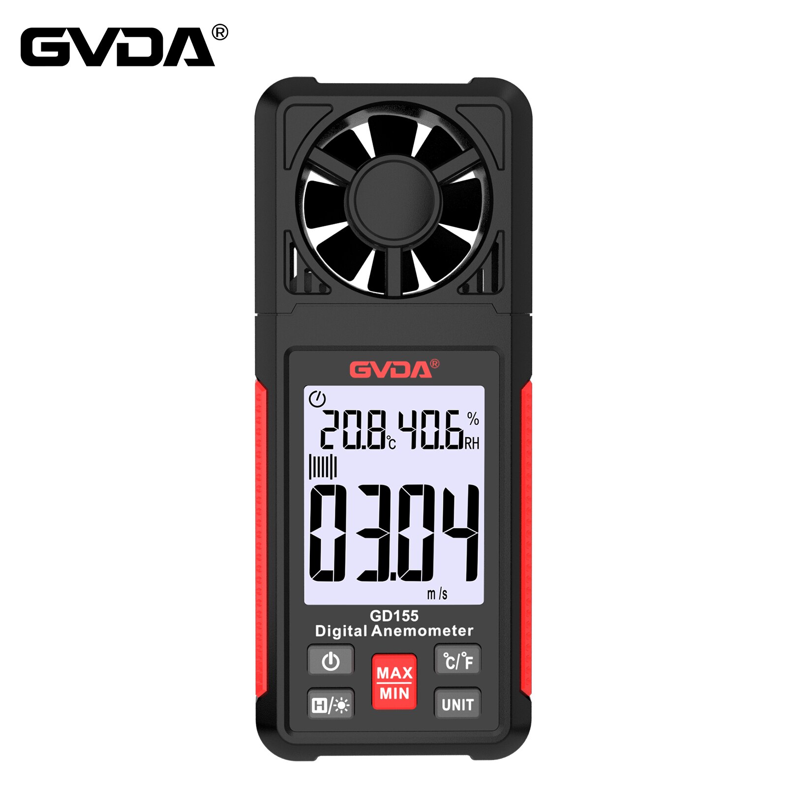 Anemometer Digital Wind Speed - Anemômetro Digital GVDA, Medidor de velocidade