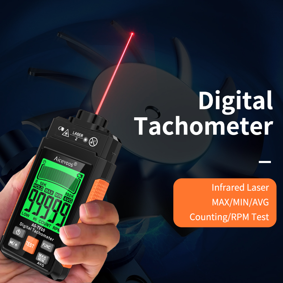 Tachometer Digital Laser Rpm - Tacômetro a laser digital portátil profissional