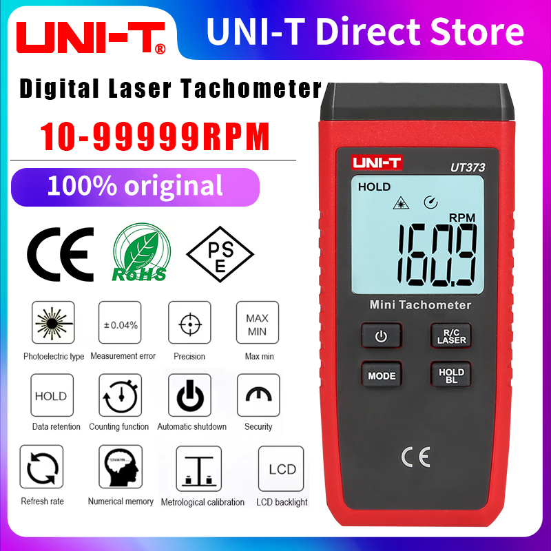 Tachometer Digital Laser Rpm - UNI-T Mini Tacômetro Laser Digital UT373
