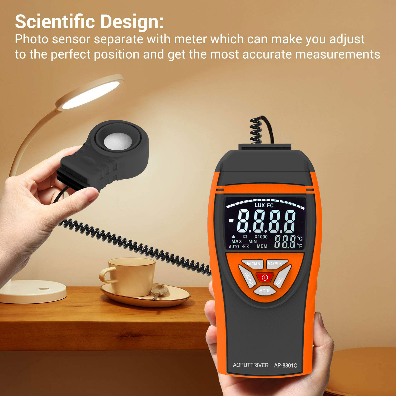 Lux Meter Digital Light - Medidor de Lux Digital 8801C: Testador