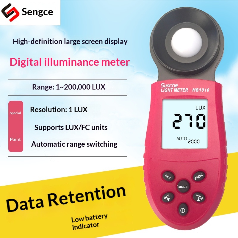 Lux Meter Digital Light - Medidor de Iluminância Digital Integrado HS1010
