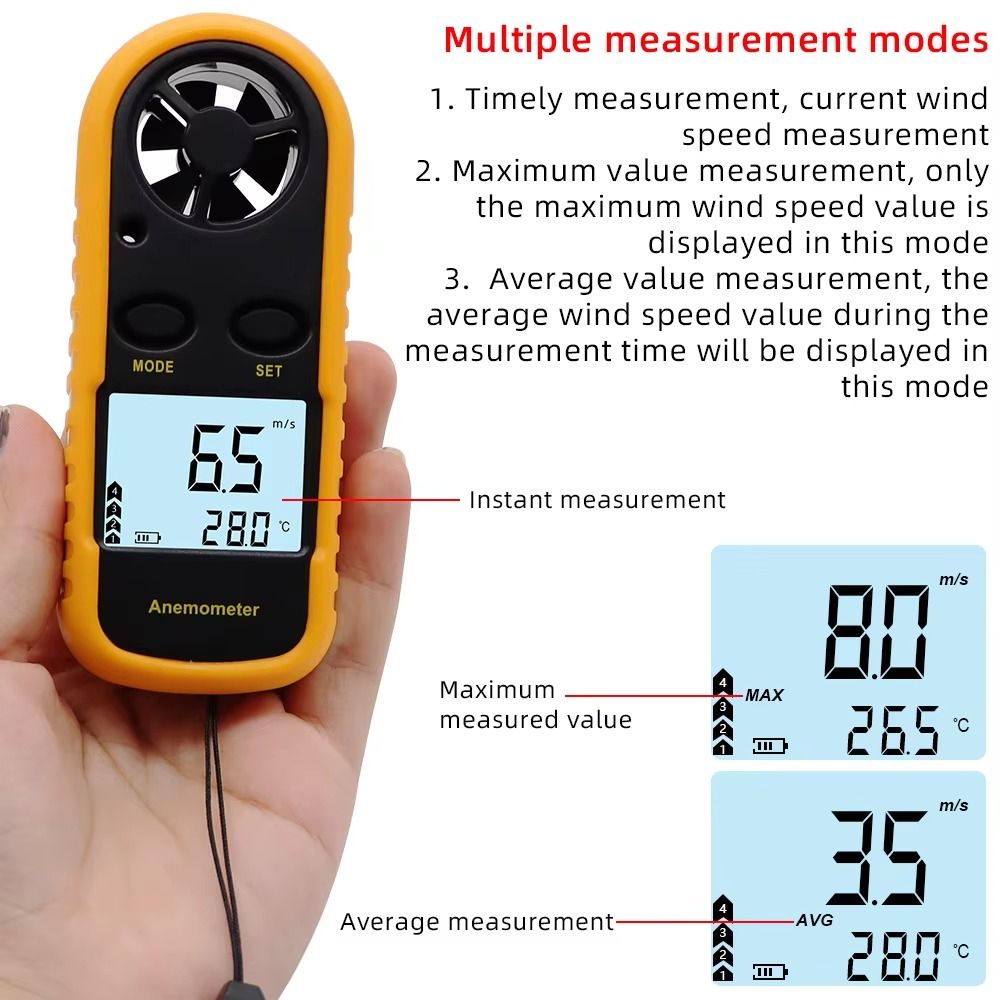 Mini anemômetro digital portát - Anemometer Digital Wind Speed avaliação e preço