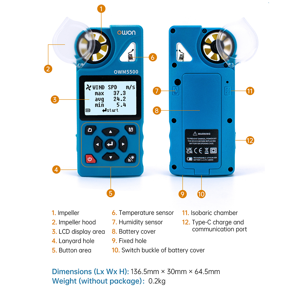 Anemômetro Inteligente OWON OW - Anemometer Digital Wind Speed avaliação e preço