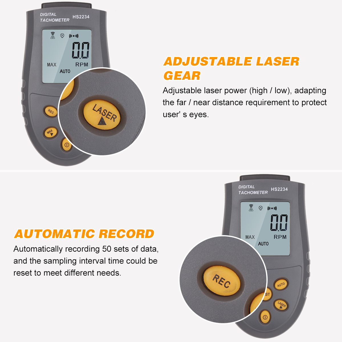Tacômetro fotoelétrico a laser - Tachometer Digital Laser Rpm avaliação e preço