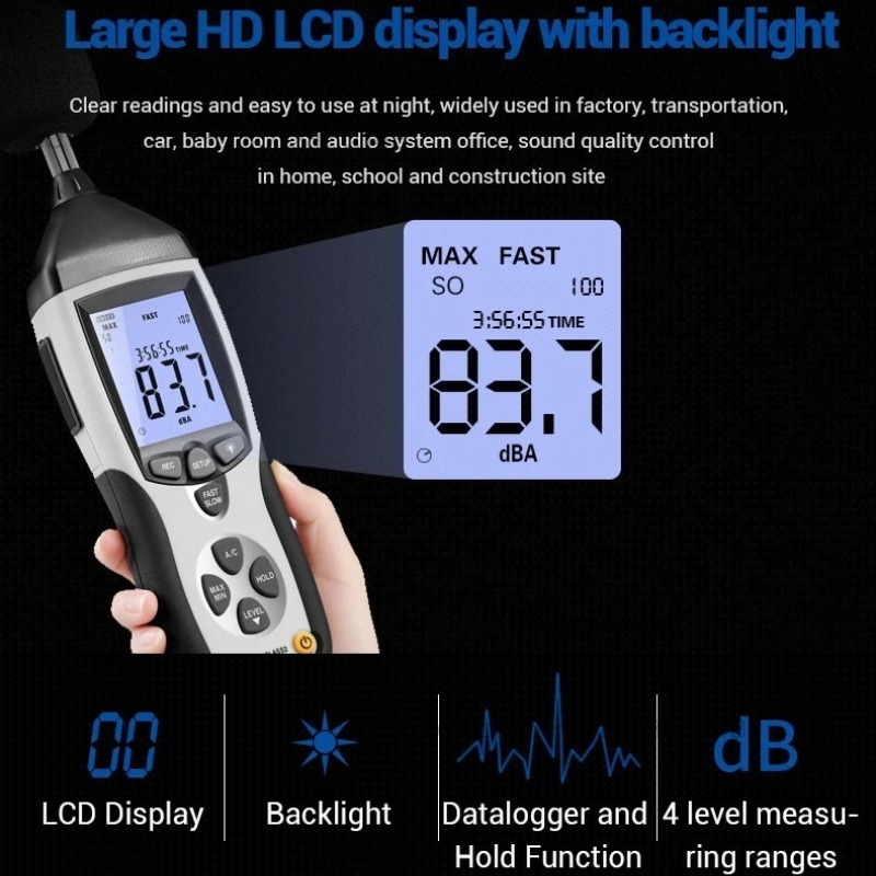 Medidor de Nível de Som Digita - Sound Level Meter Db 30-130 avaliação e preço
