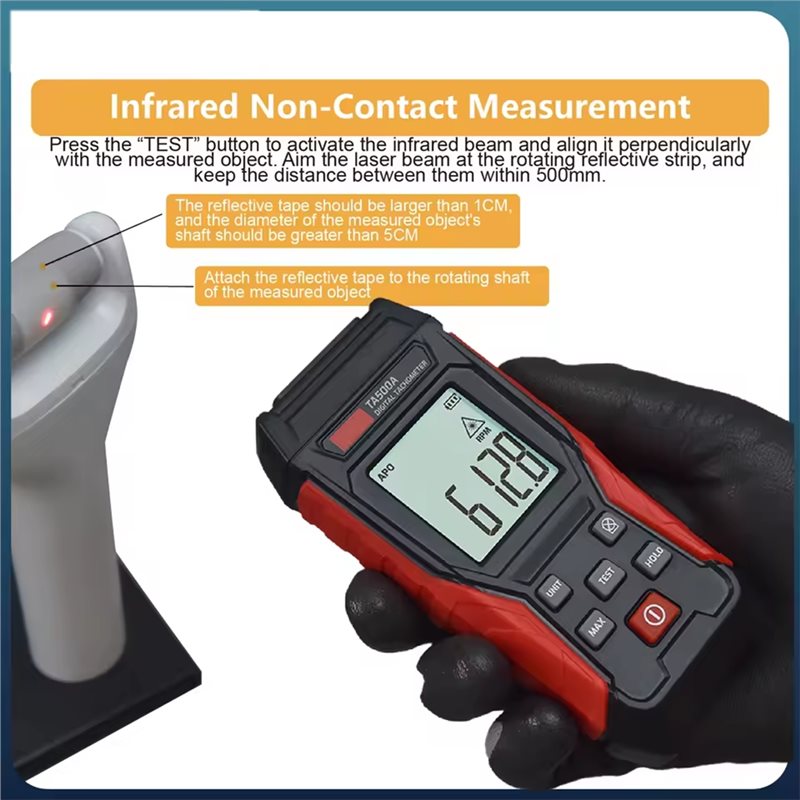 Abkp-tacômetro laser digital t - Tachometer Digital Laser Rpm avaliação e preço