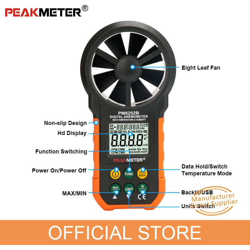 Anemômetro Digital PEAKMETER P - Anemometer Digital Wind Speed avaliação e preço