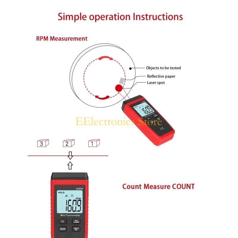B03C UT373 LCD Tacômetro digit - Tachometer Digital Laser Rpm avaliação e preço