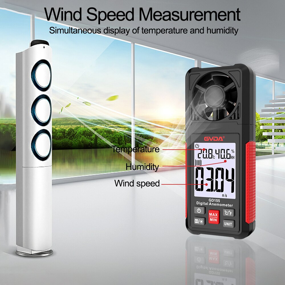 Anemômetro Digital GVDA, Medid - Anemometer Digital Wind Speed avaliação e preço