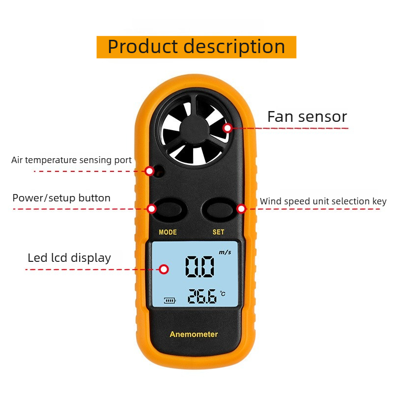 Venda quente para bolso inteli - Anemometer Digital Wind Speed avaliação e preço